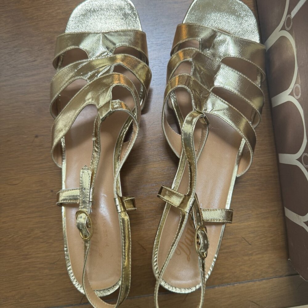 Vintage Gold  Sandals Daniella Made in Italy - Picture 2 of 5